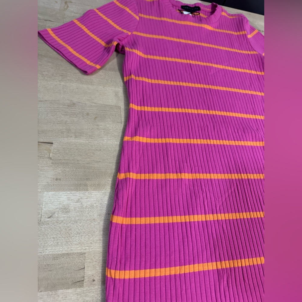 NWT Sanctuary Must Have Pink and Orange Striped Dress 1X - Picture 9 of 16